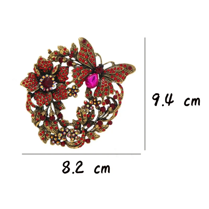 Baroque Retro Alloy Large Heavy Duty Butterfly Wreath Brooch Temperament Men And Women\'s Suit Clothing Accessories Corsage