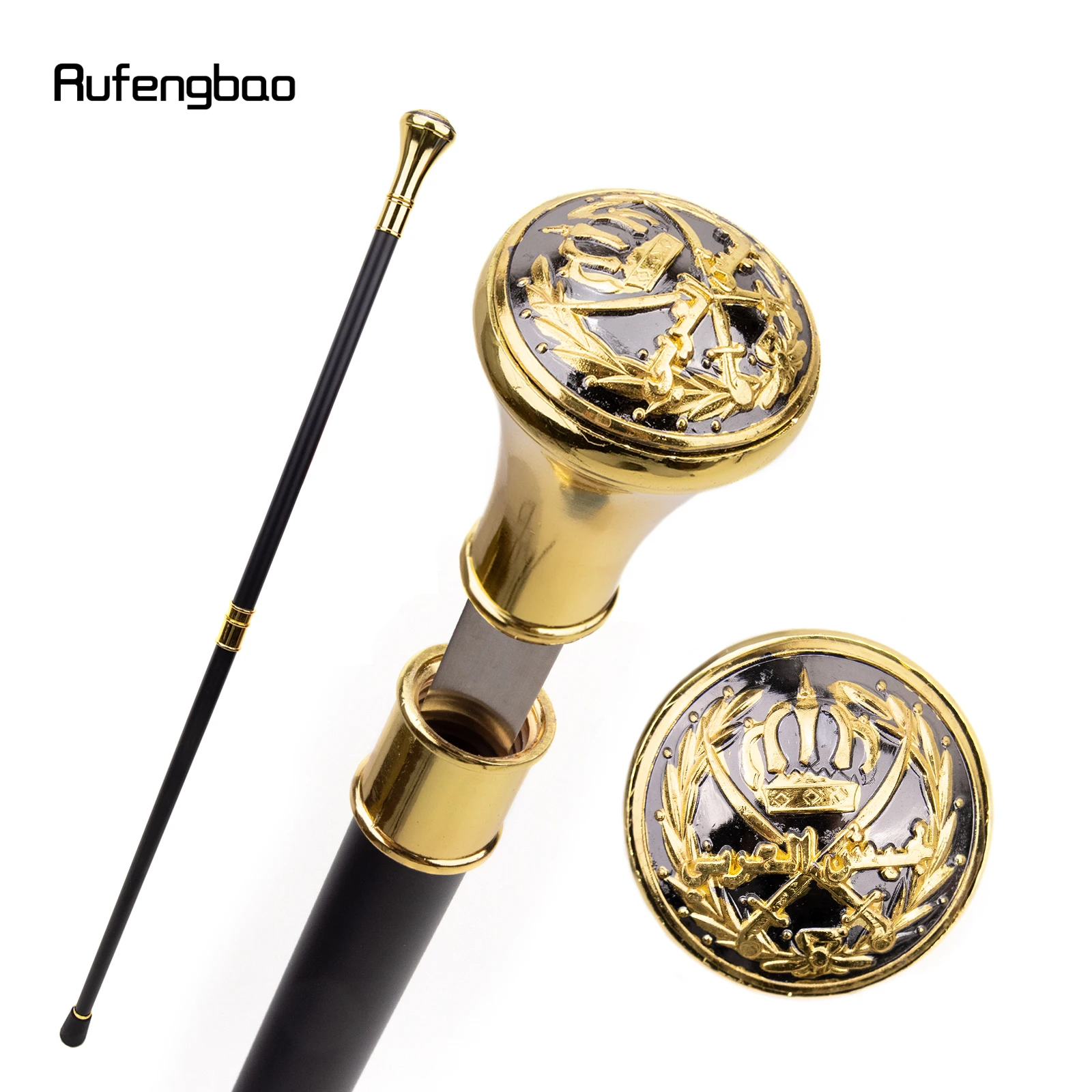 Golden The Middle Ages Sword Cross Totem  Walking Stick with Hidden Plate Self Defense Fashion Cane Sword Cosplay Crosier 93cm