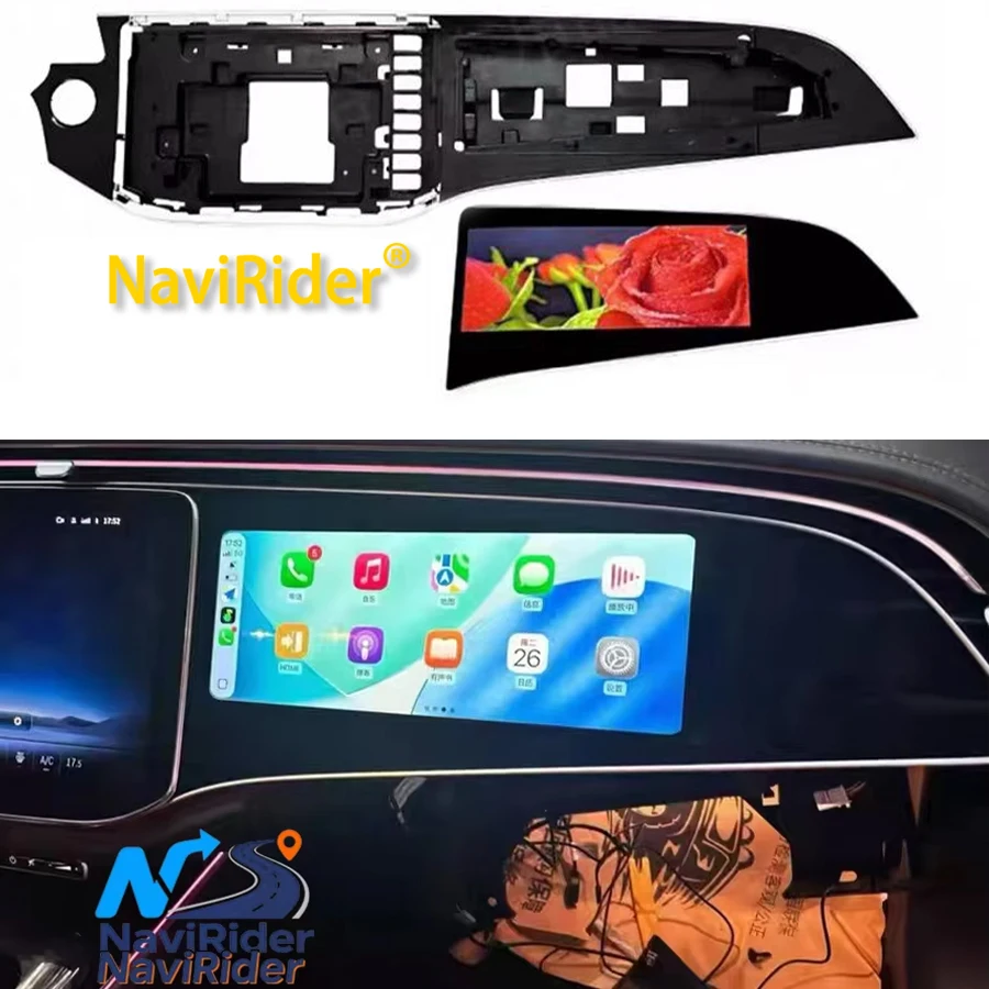 Co-pilot Passenger Entertainment Screen For Mercedes Benz E Class E260 E300 W214 2024 Upgrade 12.3inch Android Carplay Car Radio