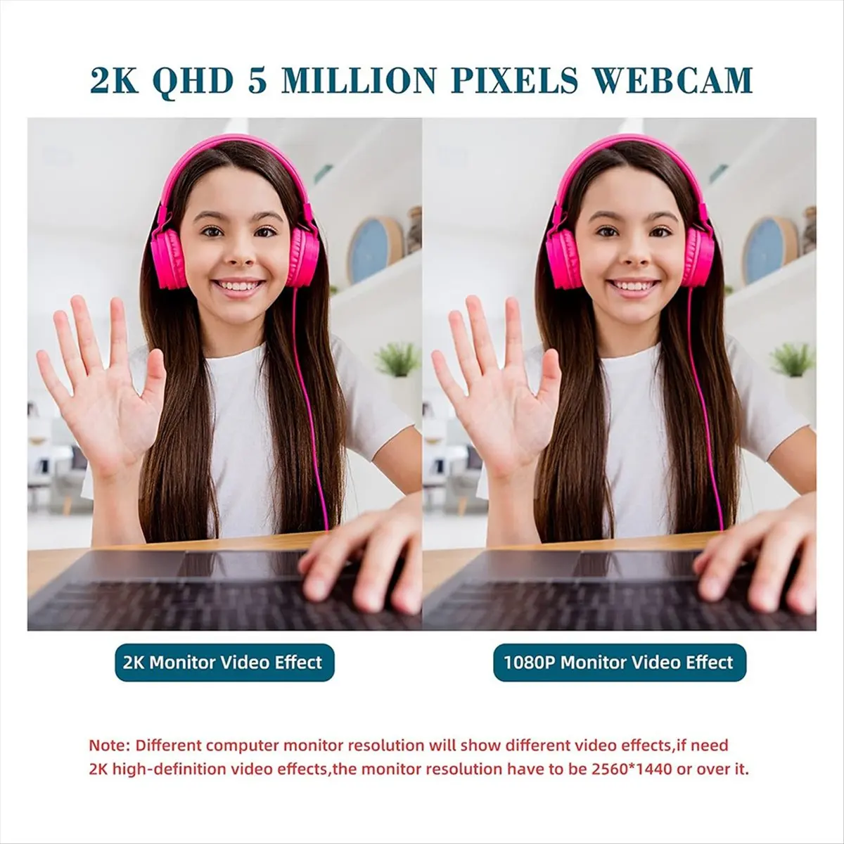 *AA90P 2K HD Webcam with 2 Speakers Built-in Mic,USB Stream Camera for Desktop Laptop Computer Video Conferencing