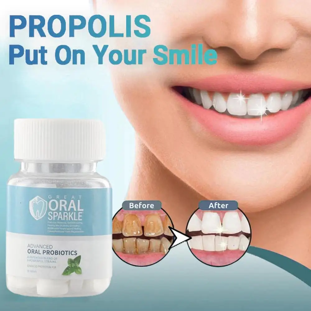 Probiotic Solid Toothpaste Tablets Mint Flavor Healthier Teeth Stains Whitening Fresher Teeth Care Oral Smoke Gums Breath R O5T5