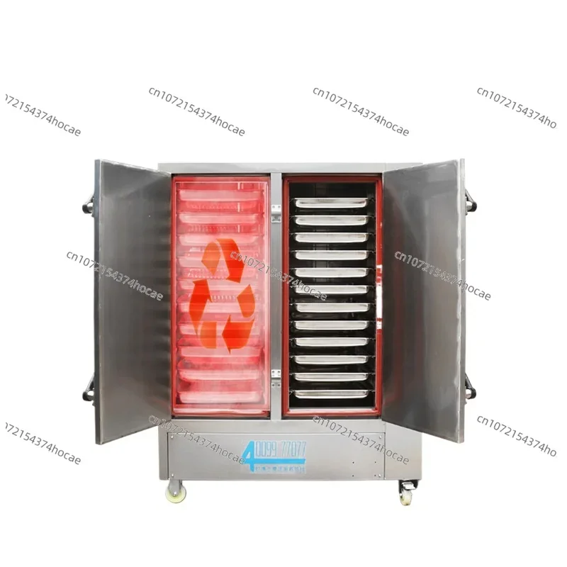 علبة أرز جديدة على البخار 110 ℃   ارتفاع درجة الحرارة معدات المقصف التجارية موقد باب مزدوج الأرز باخرة الجانب الذكي