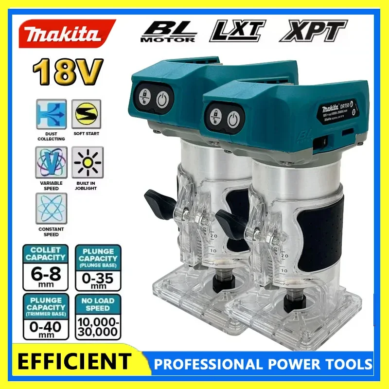 

Makita DRT50 Cordless Trimmer Rechargeable Brushless Slotting Tool for Woodwork Engraving Milling - Original Trimming Machine