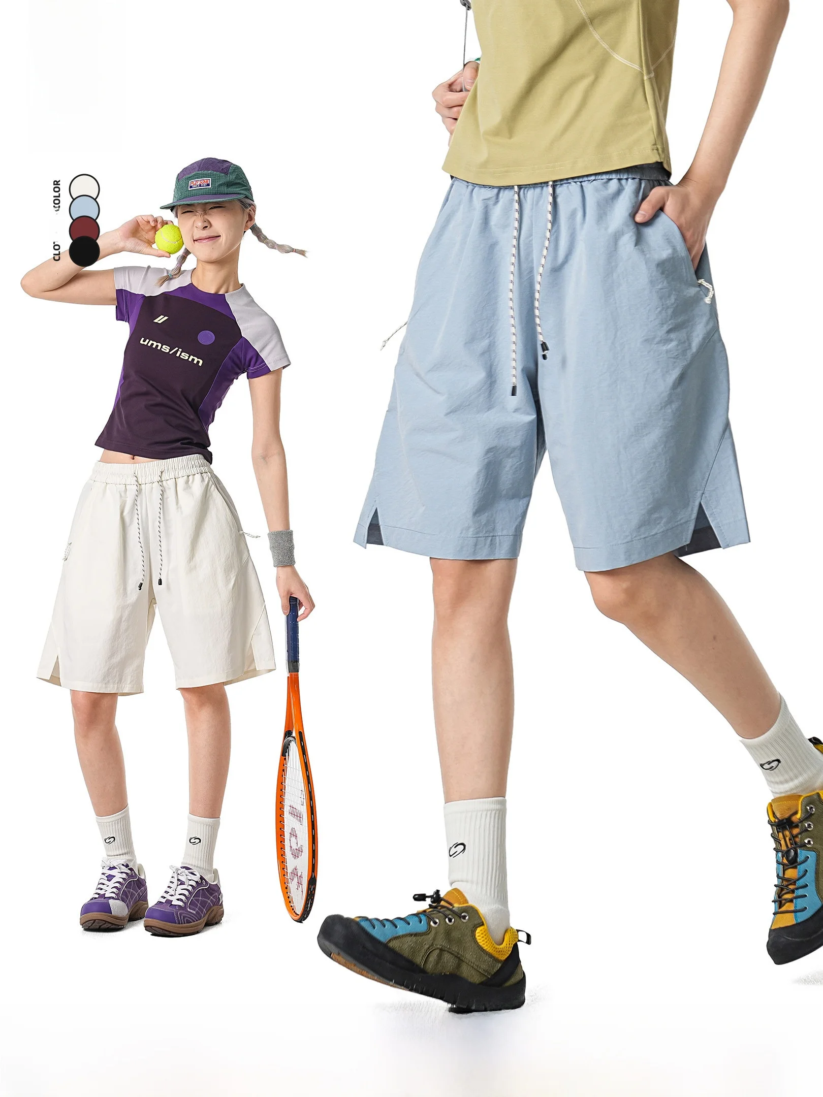 

Мужские повседневные дышащие бриджи для активного отдыха из полиэстера с эластичным поясом, лето 2026