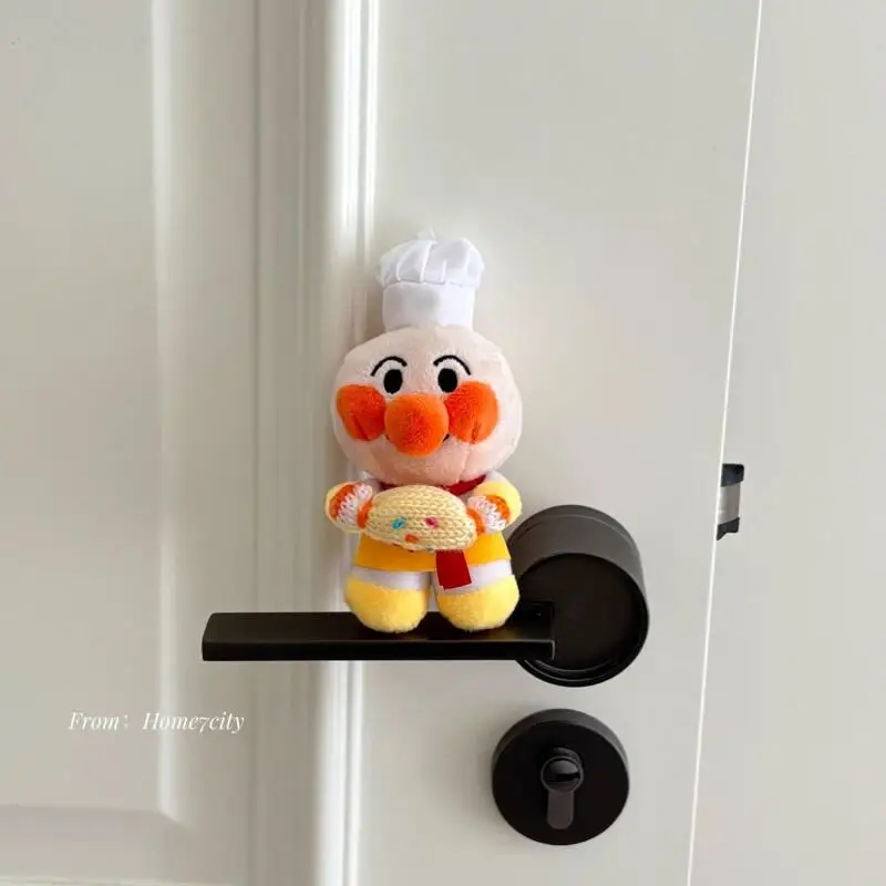 Japanese Anime Anpanman Dessert Chef Soft Plush Doll Door Handle Protective Cover Room Cartoon Decoration Friends Birthday Gift view 2