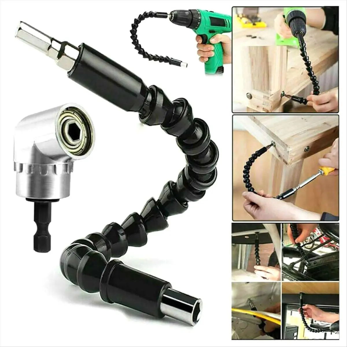 #78U 105 Degree Right Angle Drill Adapter Flexible Shaft Extension,Angle Screwdriver,(45 # steel)