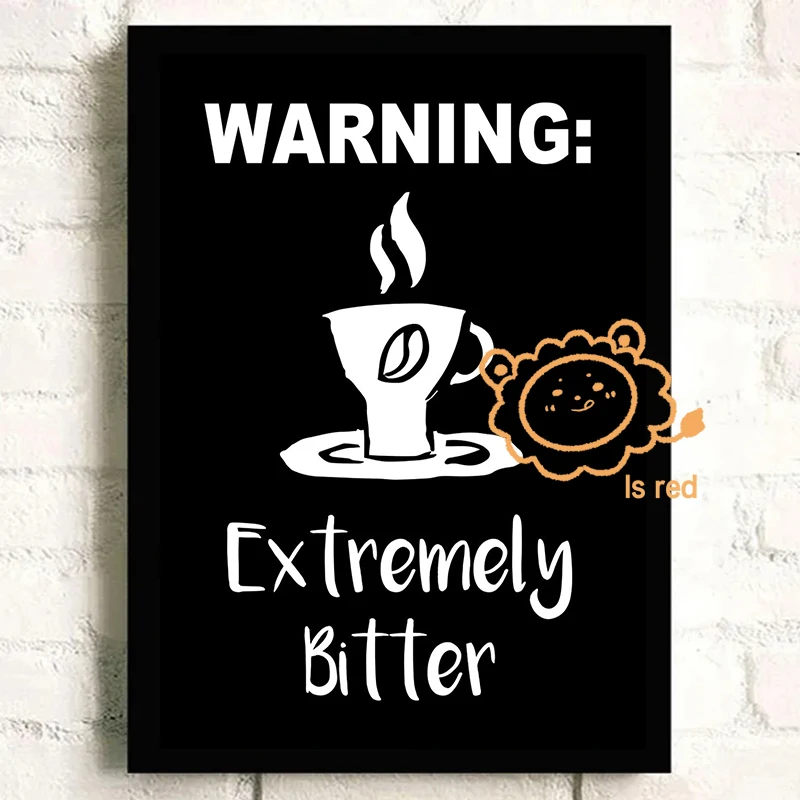 Cafe Addict Poster Extremely Bitter Coffee Abstract Design Canvas printing For Home Room Wall Art decoration frameless painting