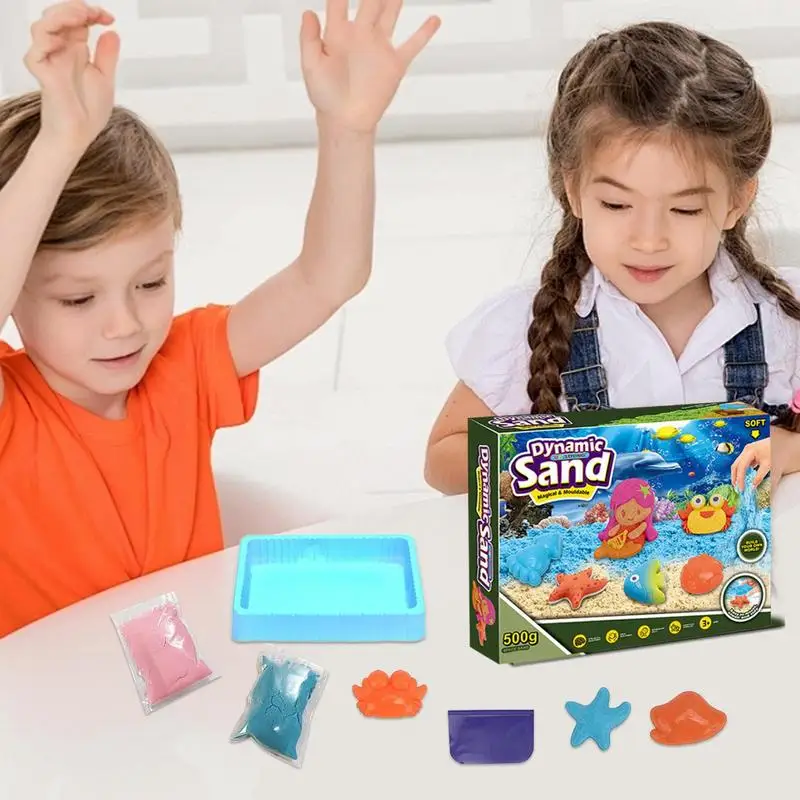 เล่นทรายสําหรับเด็ก Mouldable Sensory ทรายชุดสําหรับหญิง Goodie กระเป๋าเด็ก Sensory ทรายสําหรับโรงเรียนบ้านในร่มกลางแจ้ง