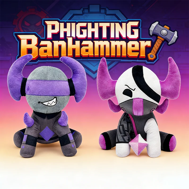 25CM Game PHIGHTING Banhammer Plush Toy Medkit Purple Pink Devil Demon Collectible Game Anime Figure Accessories Pillow Kid Gift