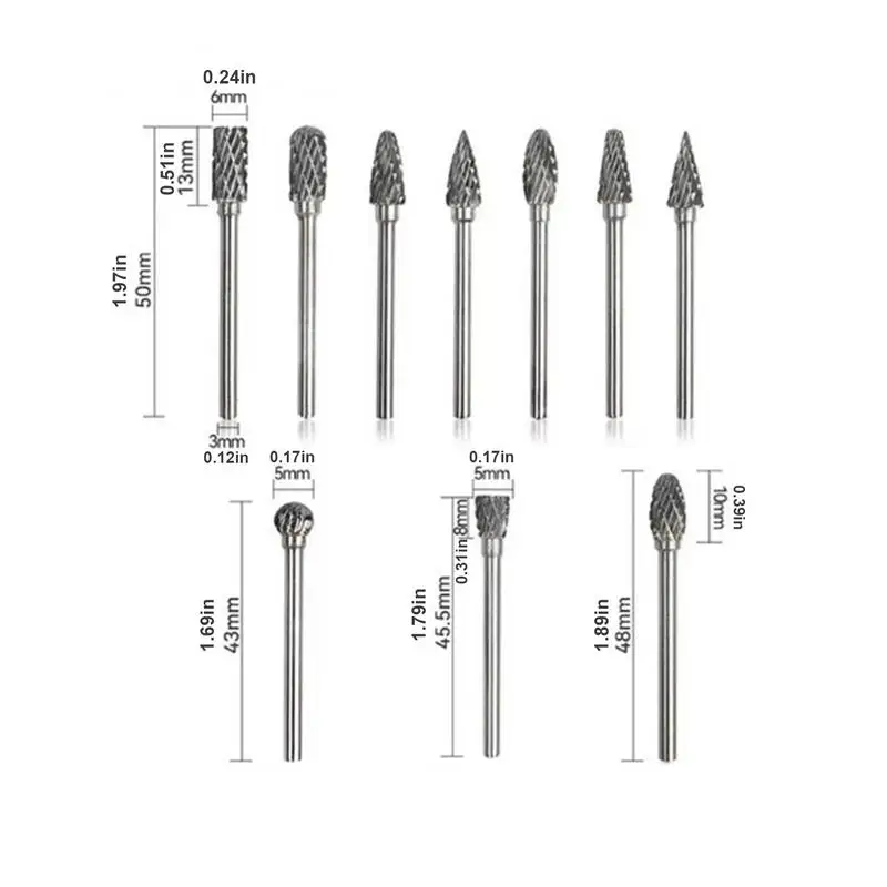 카바이드 드릴 비트 로터리 파일, 금속 그라인딩 비트, 다이 연마기 드릴 비트, 견고한 카바이드 버 조각 비트, 다이 연마기 로터리