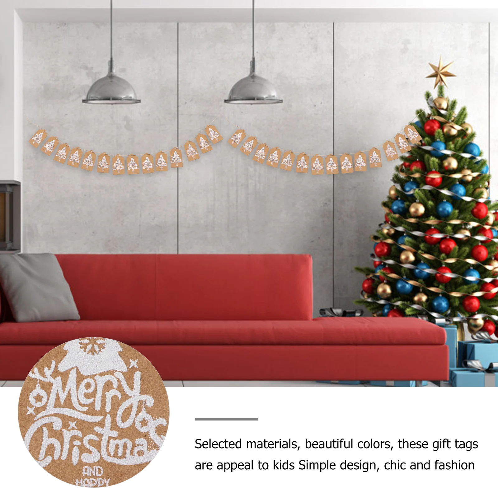 

100Pcs Christmas Tree Paper Hanging Tags Decorative Gift Labels for Festival Party Favor Scrapbook Craft Christmas Paper Tags