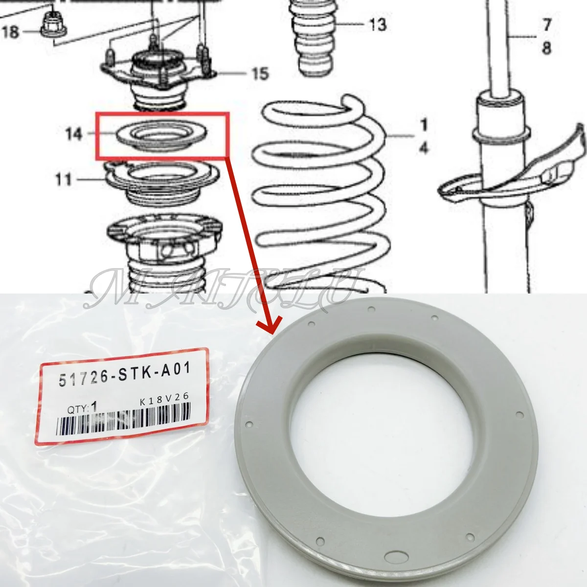 Shock absorber bearing 2 or so front axles 51726-STK-A01 51726STKA01 51726SWAA01 for Honda 2007-2010 CR-V (RE_) 2.0L 2.4L