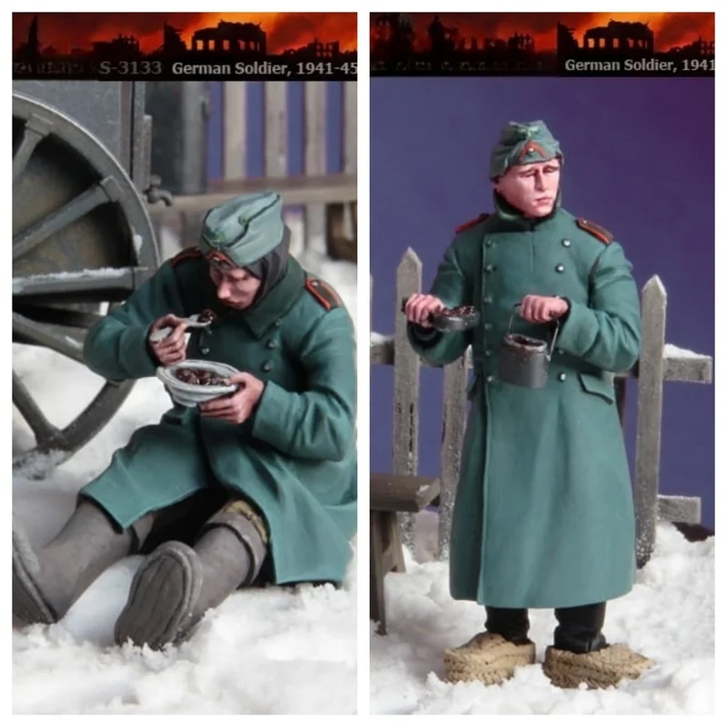 

1/35 Soldier And Children'S Dinner Figure White Model 3d Printed Model Toy Unassembledand Unpainted Resin Kit Birthday Gift