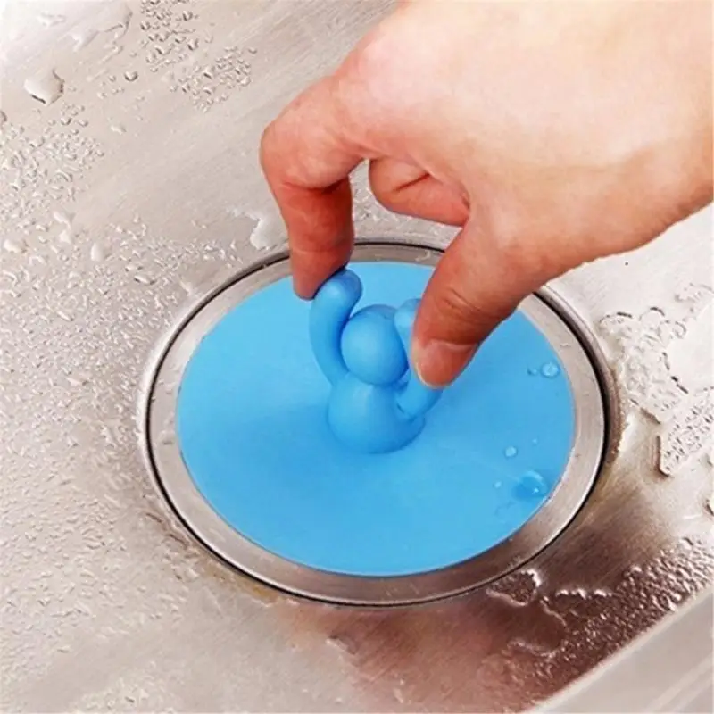 H58C Flat Suction Sink Stopper Silicone Shower Drain Bath Plug Sink Drain Cover