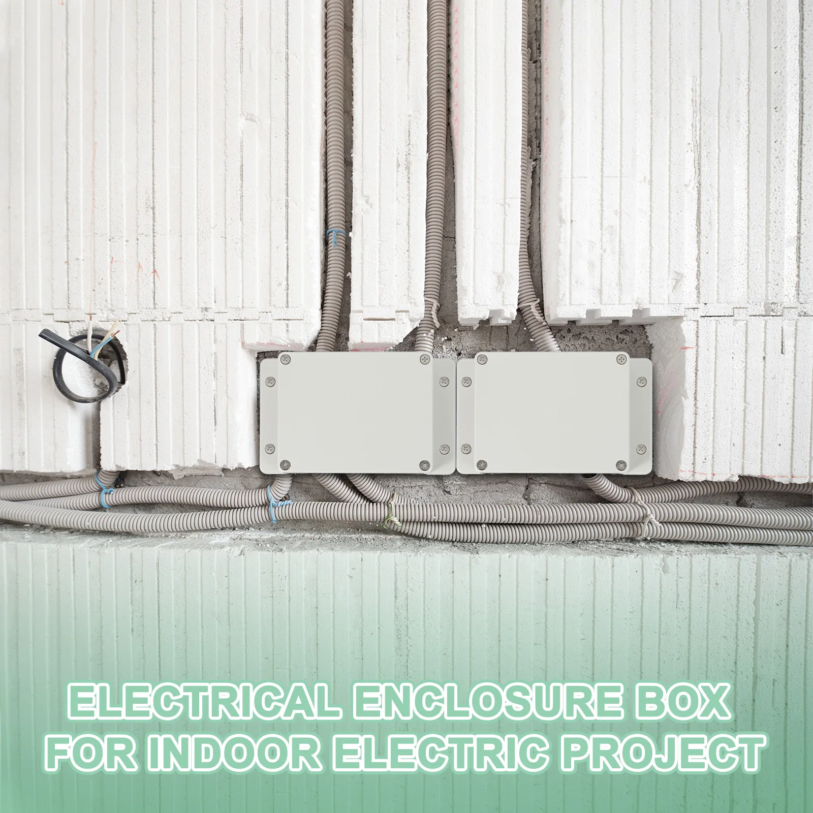 Caixa de junção de plástico abs, caixas de gabinete elétrico, à prova d'água, tampa, protetor de cabo com placa de montagem, caixa de projeto