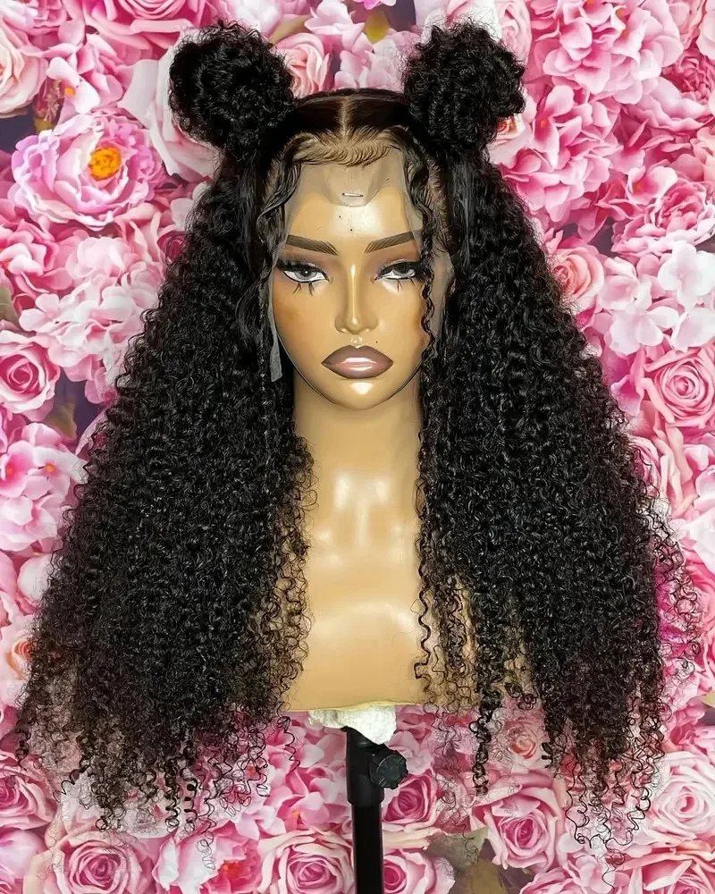 

Curly Wigs 180 Density 13x4 HD Transparent Glueless Pre Plucked Loose Deep Wave Frontal Wig Synthetic High Quality Ready To Wear