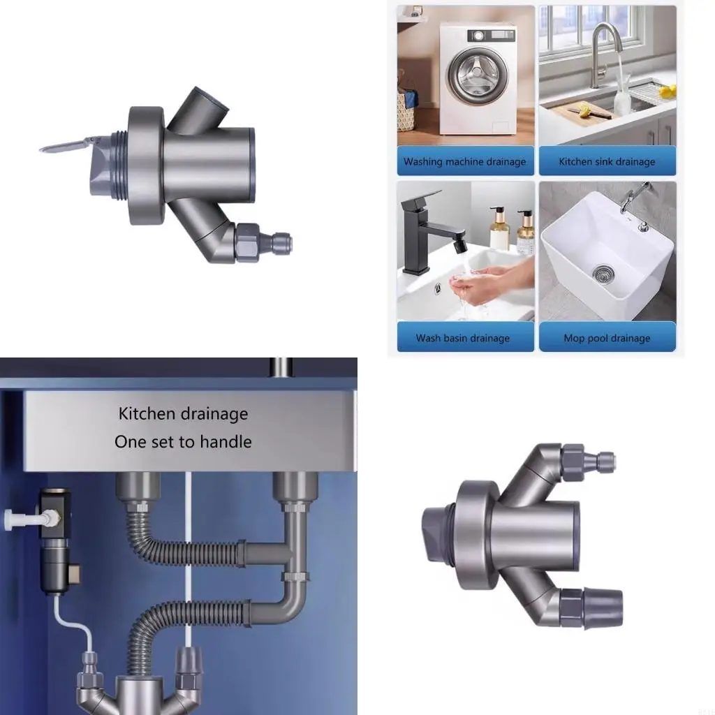 

581E Upgraded Pipe Drainpipe Connector Innovative Triples Sink Connection Not-smell Designings Easy Installation & Effective
