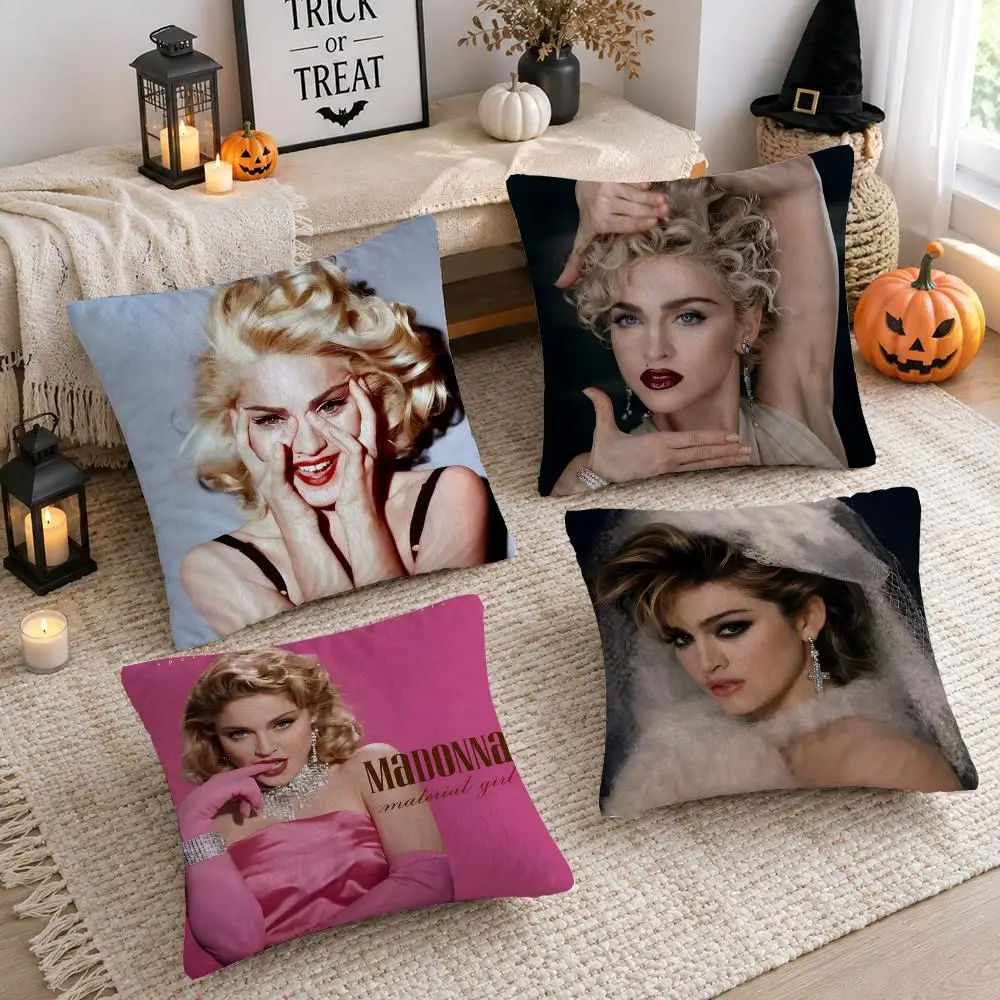 Singer M-Madonna Cushion Cover Plush Decorative Pillow Case With Hidden Zipper Cutecore Room Decor For Home