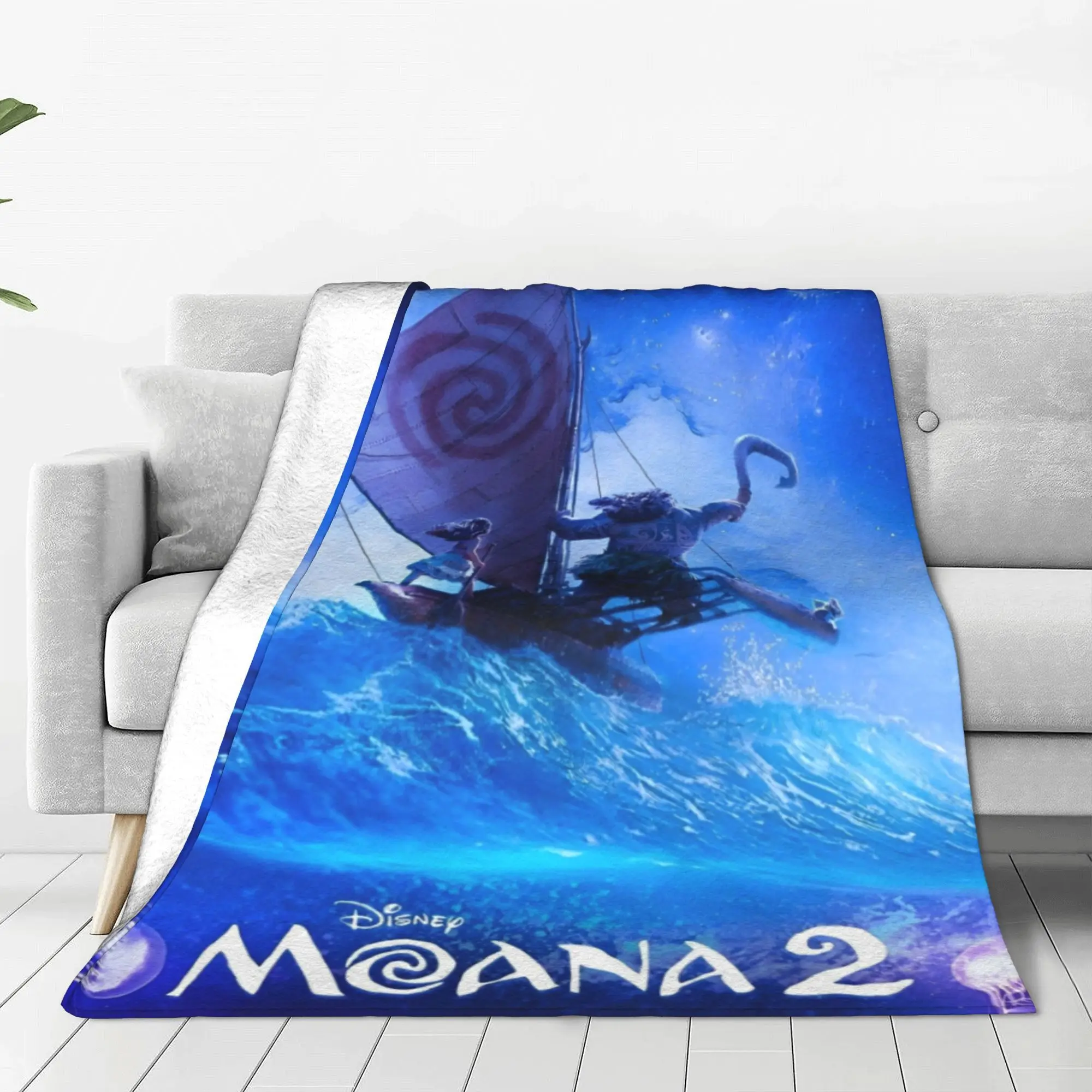 Moana 2 Maui Pua Heihei New Adventure Flannel Blankets Cartoon Creative Throw Blankets Sofa Lounge 200x150cm Quilt Lightweight