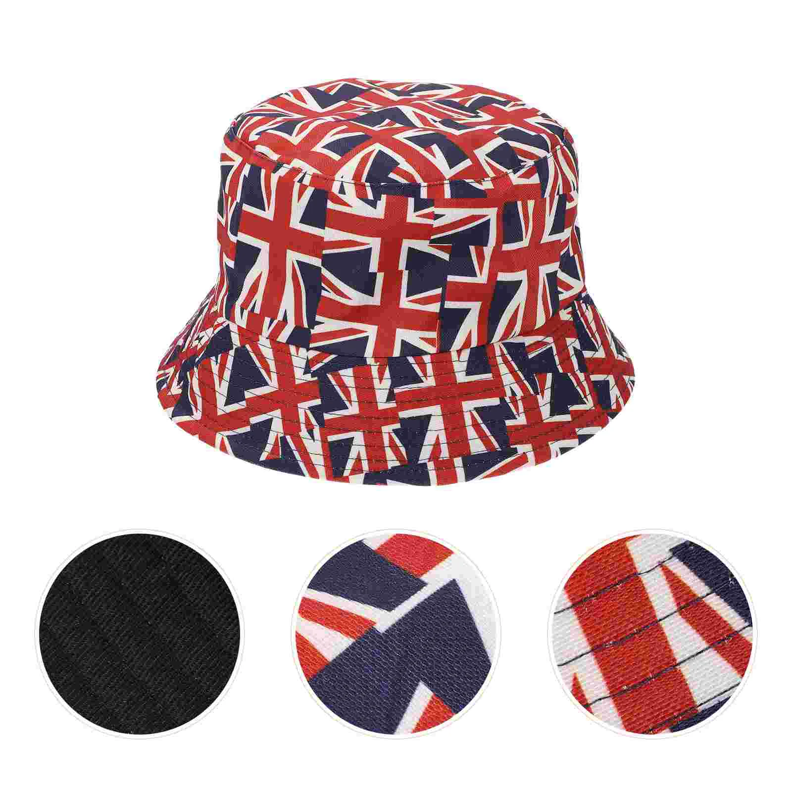 Union Jack Hat Girl Outfits Hats Summer Bucket British Decorate for Cotton Fisherman Miss