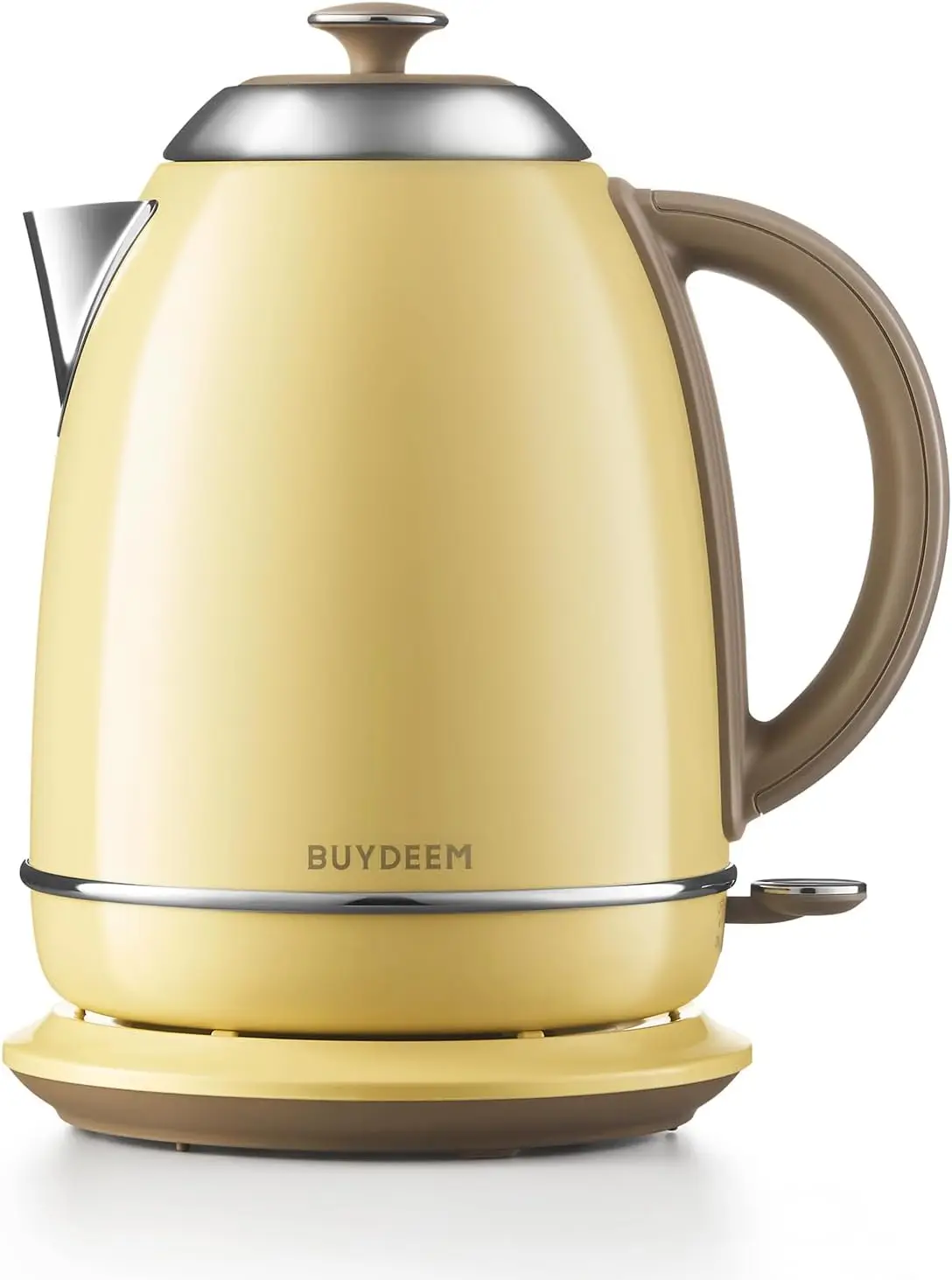 

1.7L Stainless Steel Electric Kettle with Auto Shut-Off, 1440W Fast Boil, Cordless, Mellow Yellow