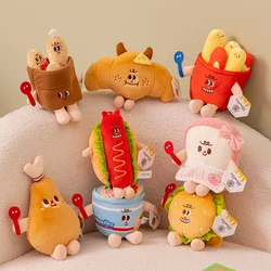 Cartoon French Fries Baguette Instant Noodles Toast Plush Doll Creative Funny Stuffed Chicken Burger Pendat Decor Baby Toys Gift