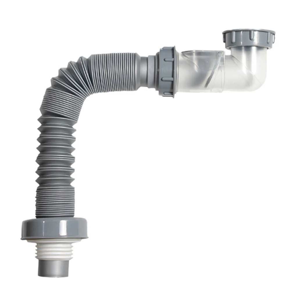 Kitchen Sink Drain Retractable Hose Set Deodorizing Filter With Stop Valve For Washbasin Bathroom Sink Anti Clogging Hose
