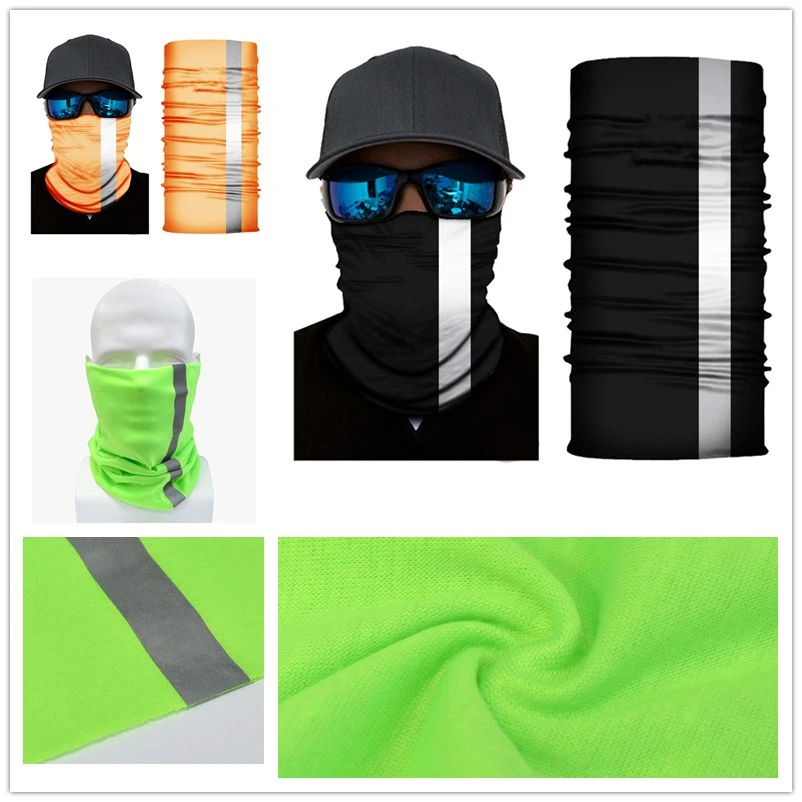 Reflective Tube Cycling Headband Outdoor Motorcycle Face Mask Multifunction Sport Fishing Bandanas Solid Fluorescent Magic Scarf