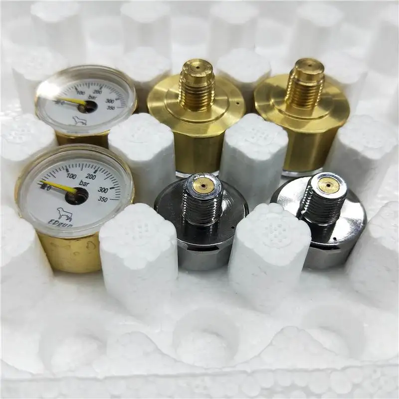 

Copper M10*1 G1/8 inch 350bar Mini Air Pressure Gauge,ED black & white dial 28mm pressure gauge