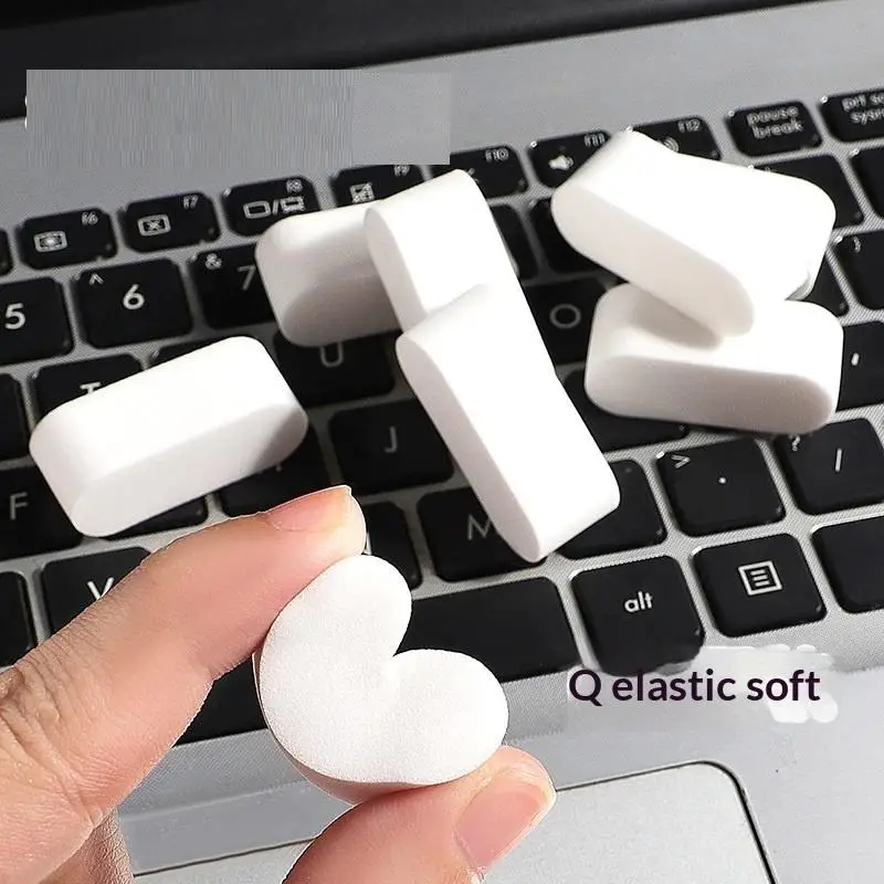 【M】10Pcs Soft Makeup Sponge Set Wet & Dry Use White Puff Foundation Concealer Smearing Powder Cosmetics Applicator Tool