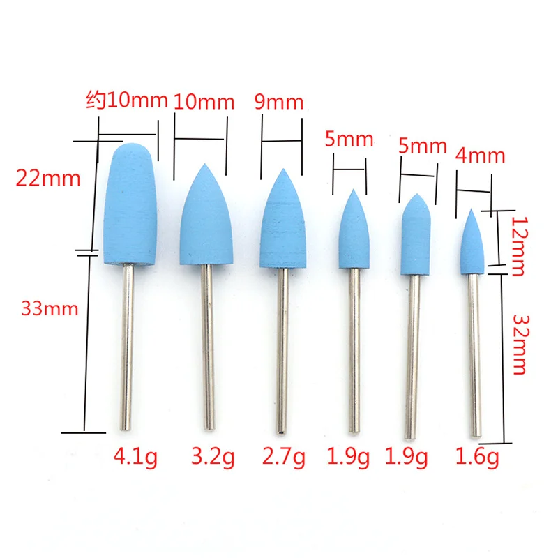 Dental Polishing Burs Polishers Diamond Nail Drill Bits Silicone Rubber Polisher Grinders Dentistry Accessories Dentist Tools