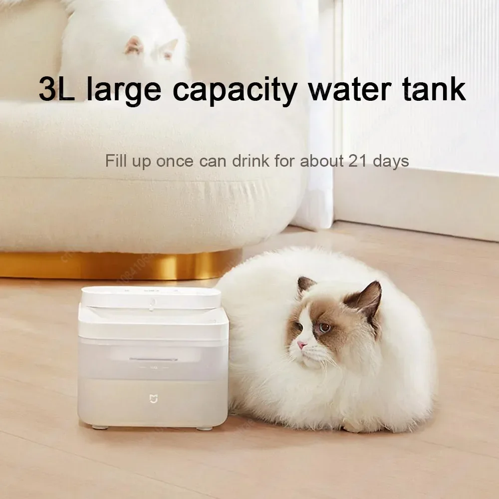 Xiaomi Mijia Wireless Smart Pet Water Drinking Dispenser Fountain Dog Cat Automatic Mute Pet Drink Feeder Bowl Works Mijia APP