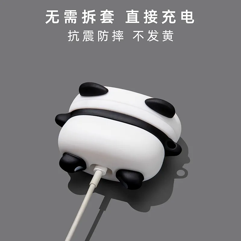 For Airpods 1 2 3 4 Pro Pro 2 Pro 3 Lying Panda Silicone Earphone Case Accessories Cover