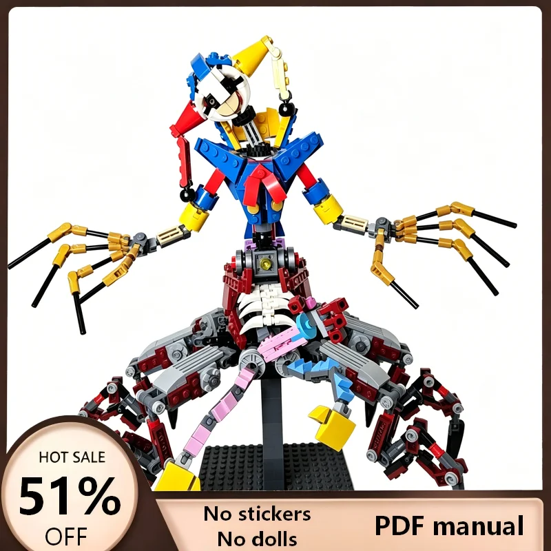 Poppy Playtime Fans Special 850PCS MOC Building Blocks Multi Leg Spider Mecha Monster Clown Robot Creature Technical