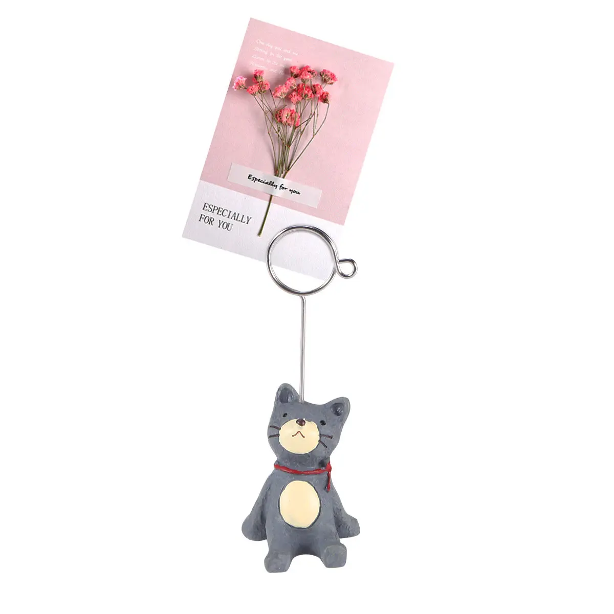 

Набор из 4 милых мультяшных кошачьих держателей для фото из смолы, настольное украшение для номеров столов на свадьбу, именных карточек, офисных заметок, домашнего декора