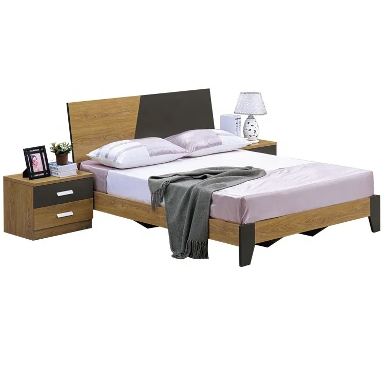 

# Contemporary Low Price Bed Comfort Set Wooden Double Bedframe