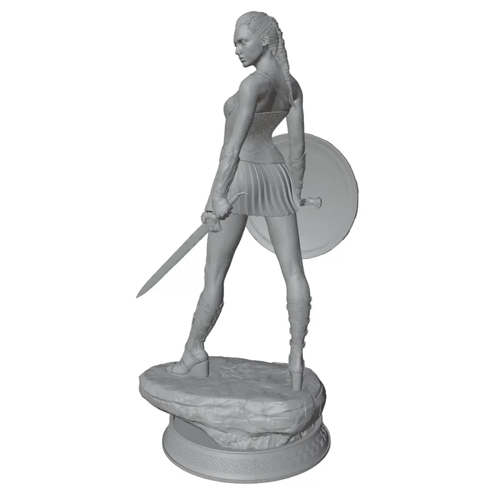 1/24 Female Unassembled And Unpainted Warrior Resin Model Kits GK Miniature 3D Printed Gray Model Figurine DIY Doll Collection