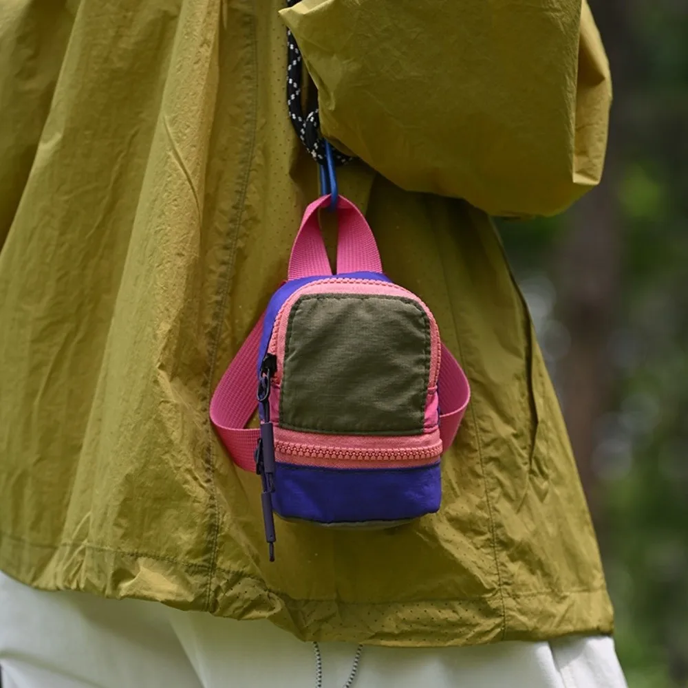 Portable Mini Coin Purse with Keyring Waterproof Keychain Pouch Coin Storage Zipper Pocket Key Bag Outdoor