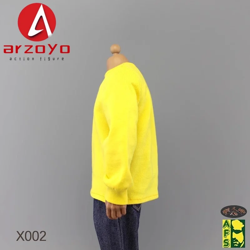 AFS X002 1/6 Scale Male Soldier Casual Solid Color Long Sleeve shirt Clothes Model for 12inch BD001 AT011 AT020 Action Figure