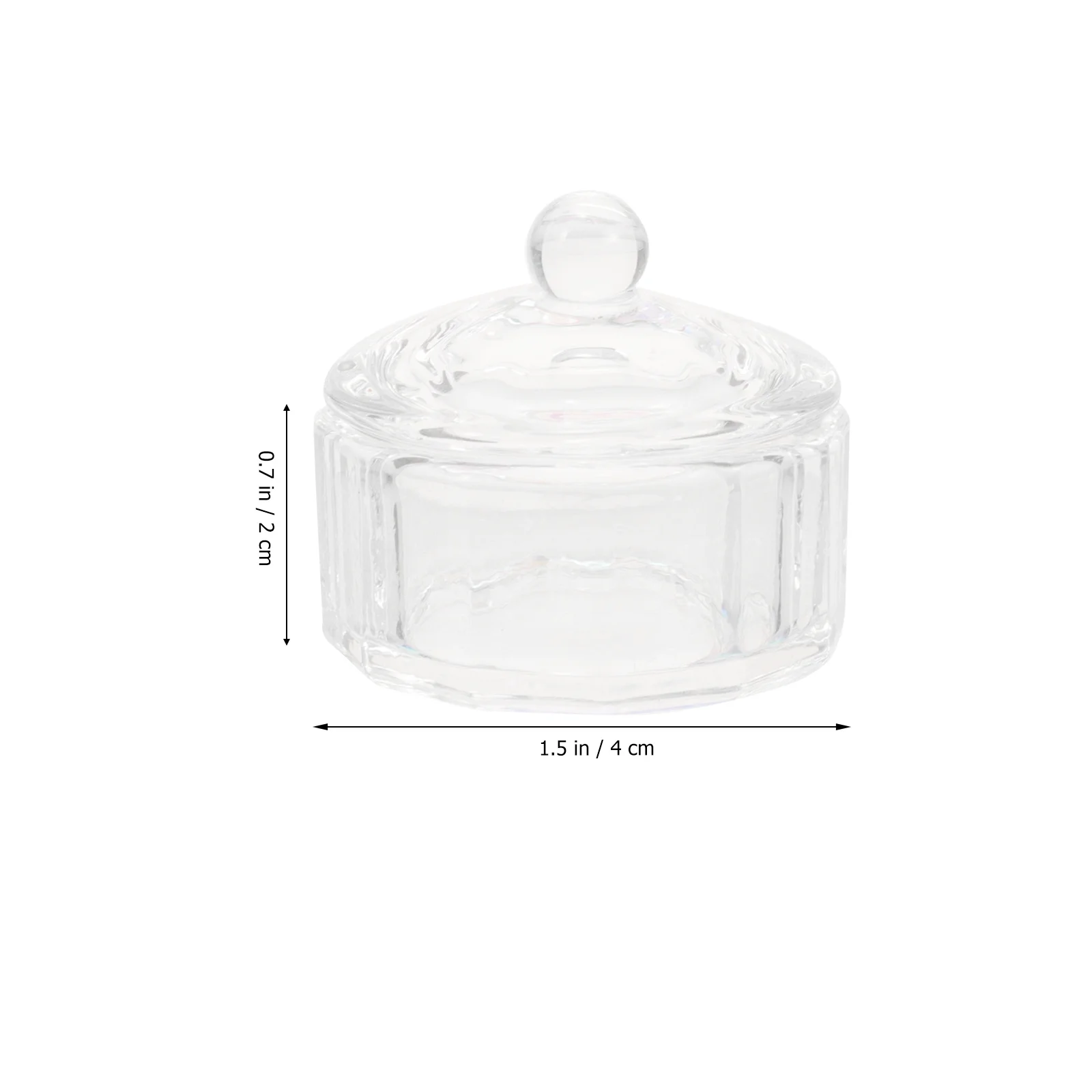 2 bicchieri per unghie in vetro cristallo, ampia applicazione, piatto Dappen per strumento per manicure per miscelazione di polvere liquida acrilica con coperchio