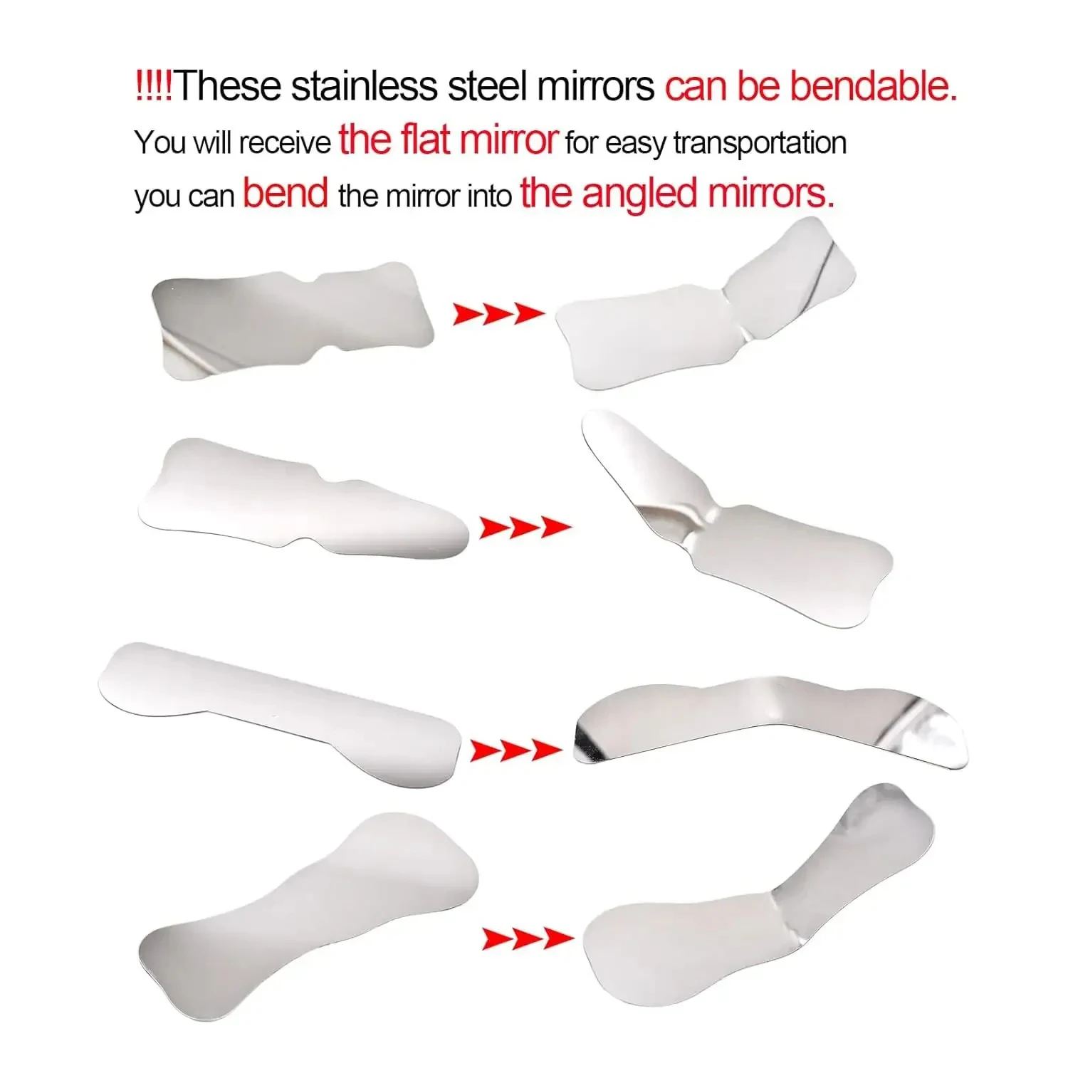 AG 1 PCS Dental Stainless Steel Photography Mirrors Autoclavable Intra-Oral Orthodontic Single sided Reflecto