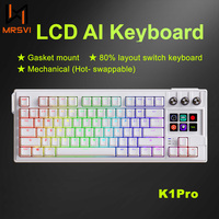 MRSVI K1 PRO Virtual Keyboard Lcd Ai Keyboard Custom Shortcuts Mechanical Hot-Swappable 80% Layout Switch Keyboard RGB Backlight