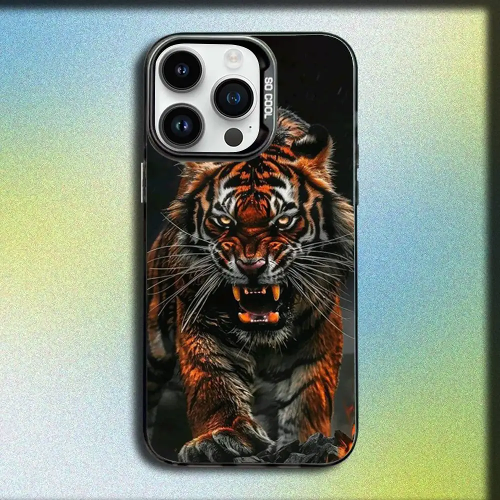 Animal Panthera tigris Phone Case For iPhone 17,16,15,14,13,12,11,Pro,Max,Plus,E,SE4,Air,Mini Black IMD Box #6