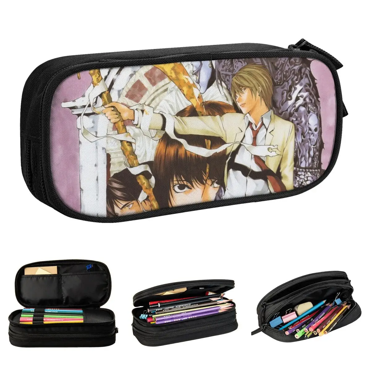 

Kira The Judgement Pencil Case Anime Death Note Japan Manga Pen Holder Bag Student Large Storage Students School Pencilcases