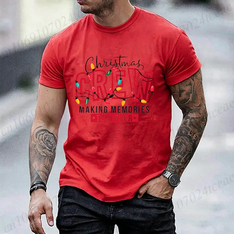 Christmas Crew T‑Shirt Christmas Crew Making Memories Together Xmas Graphic Tee Family Matching Tops Holiday Party Clothing Gift