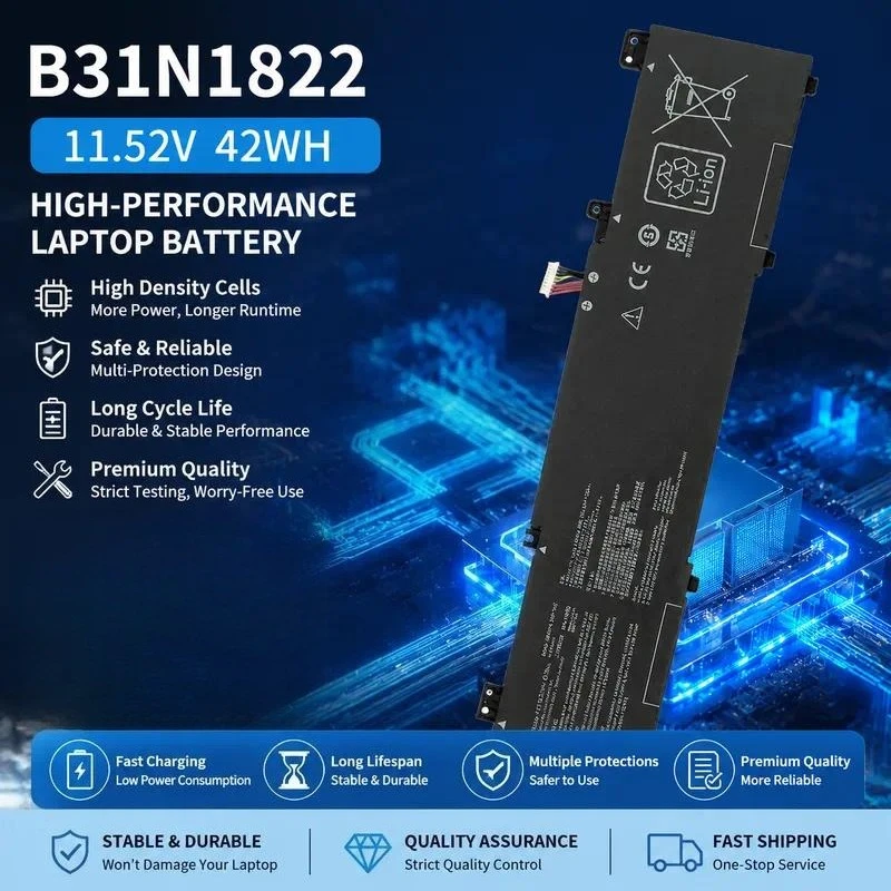 11.52V 42WH Laptop Battery for ASUS B31N1822 Zenbook Flip 14 UM462DA UX462DA Replacement Internal Notebook Power Supply
