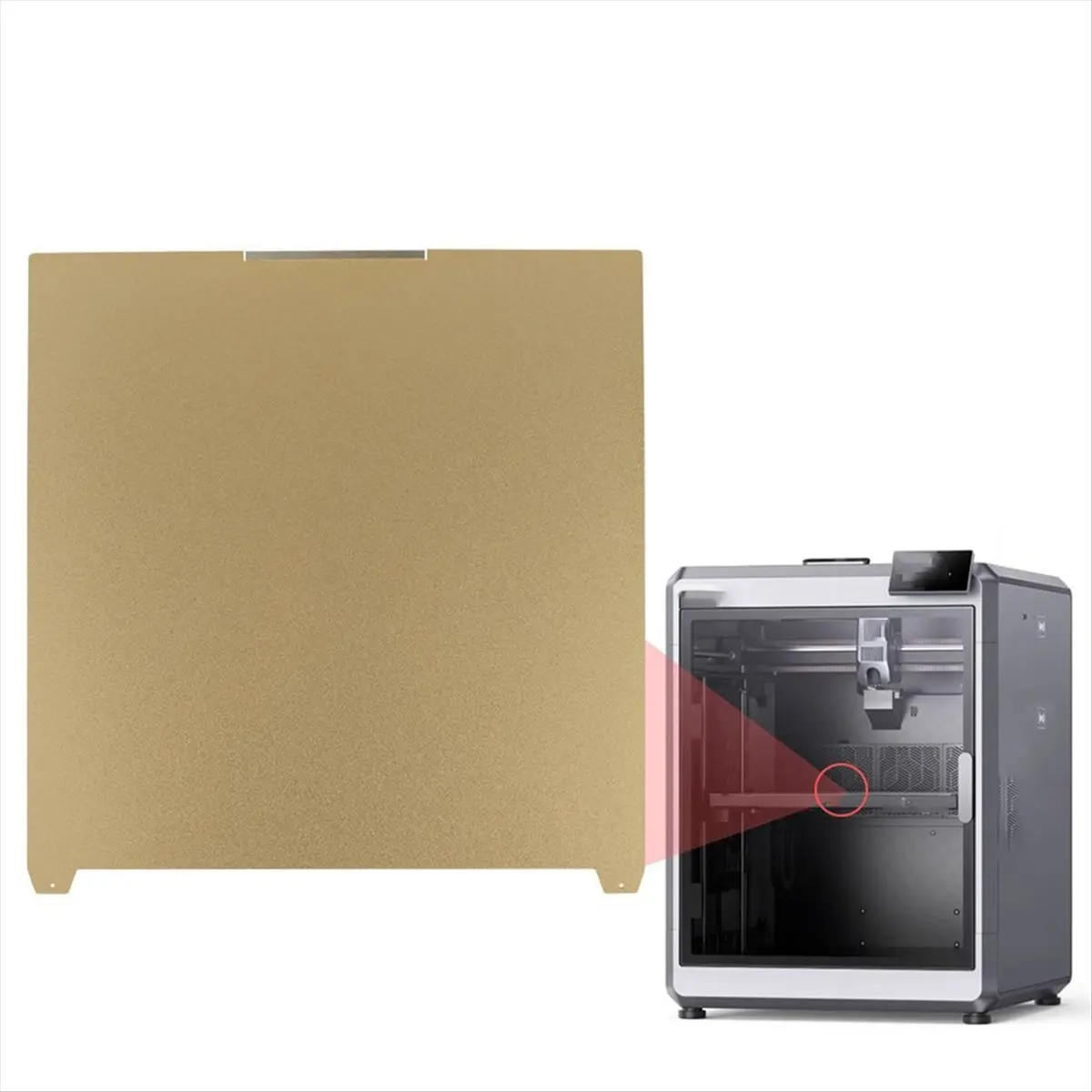مستقرة 370x370 مللي متر PEI بناء لوحة الحرارة السرير مزدوجة الوجهين الطباعة PEI لوح فولاذي محكم لجزء الطابعة Creality K2 Plus ثلاثية الأبعاد #2