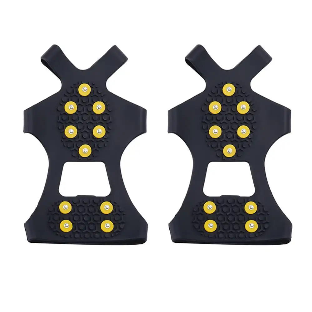 1Pair Anti Slip Spikes Grips Crampon Cleats Sport Shoe Cover For Women Men Boots Cover Anti-Skid 10-Studs Snow Ice Claw Climbing