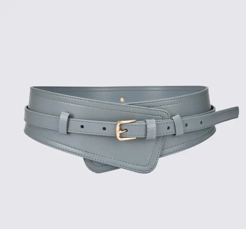 Gaun Wanita Cummerbunds Kulit Asli Antik Fashion Runway Wanita Korset Ikat Pinggang Dekorasi Sabuk Lebar R1348