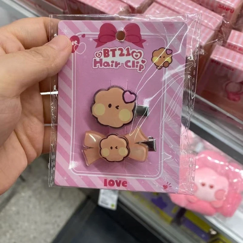 BT21 koya RJ Shooky Mang Chimmy Tata Cooky High Color Value Creative Distinctive Hairpin Headwear Acrylic Bangs Broken Hairpin view 5